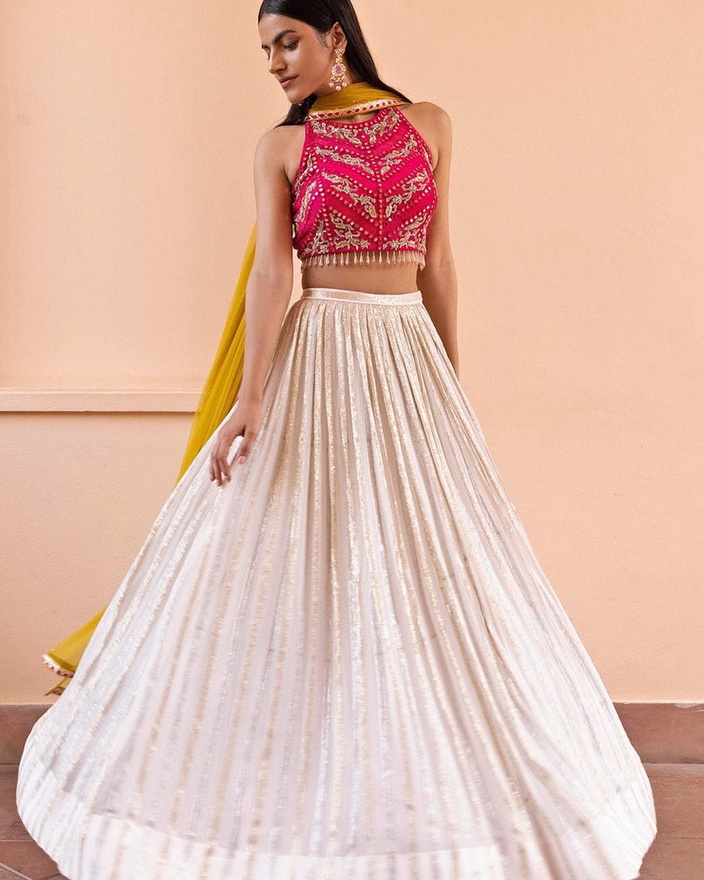 halter neck lehenga blouse