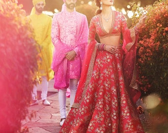 Red bridal wear lehenga choli for women indian latest bridal wear and party wear lengha choii indian wedding lehnga choli