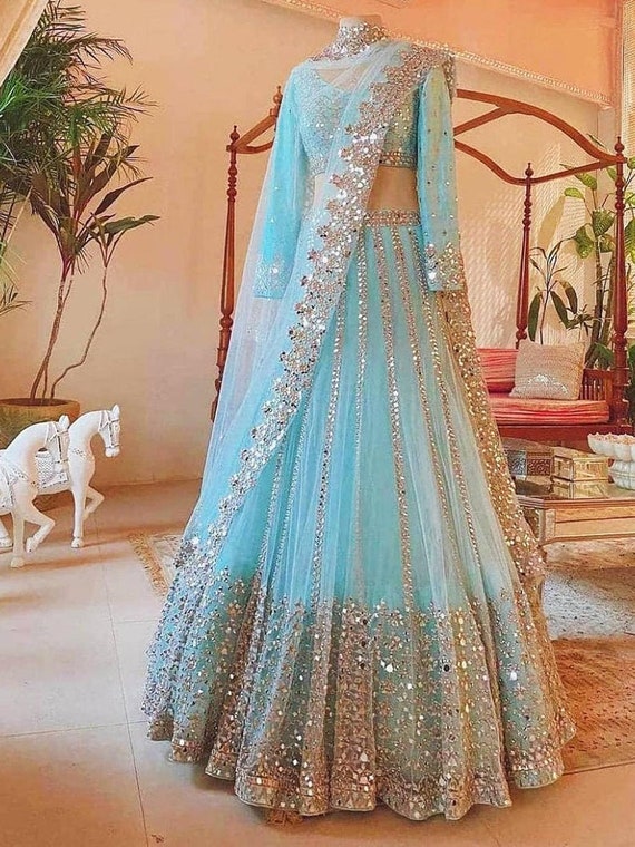 Blue lehenga for best sale girls