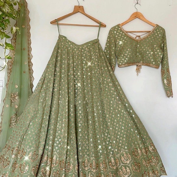 Sage Green Indian Wedding Dress Etsy