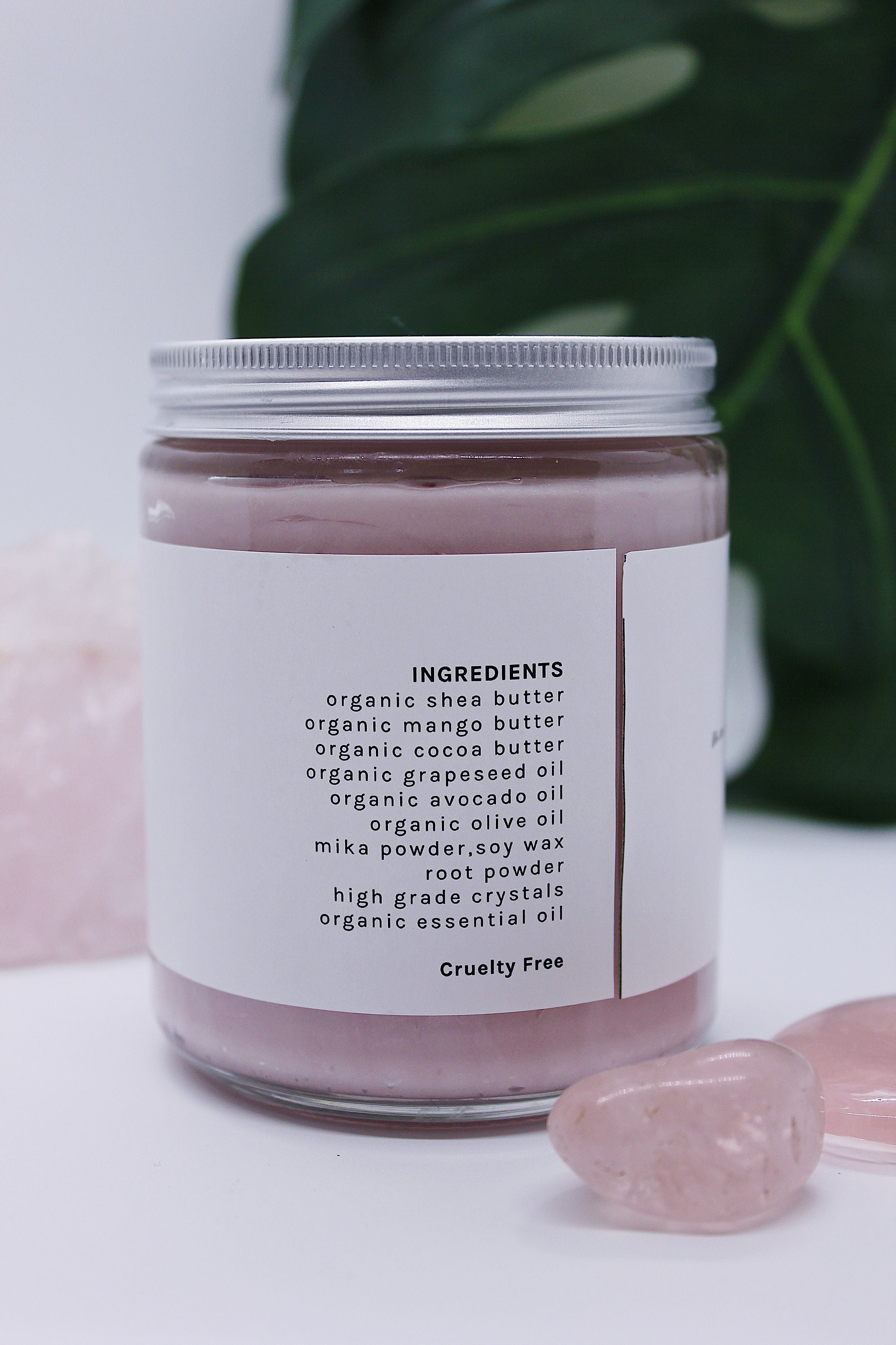 Rose Quartz body butter vegan body butter organic cruelty Etsy