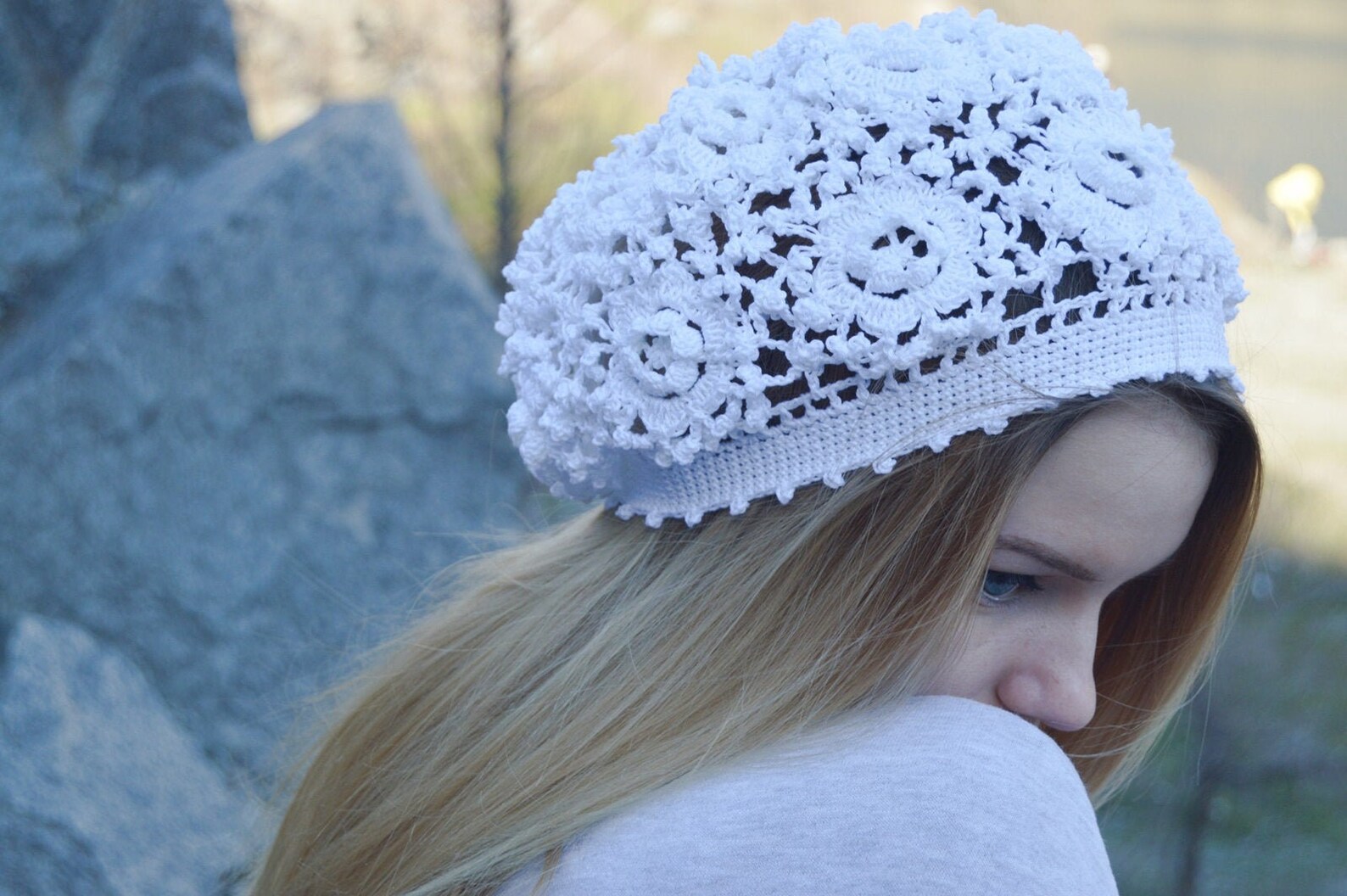 Lady cruise wedding crochet crochet hat Lace womens beret Etsy