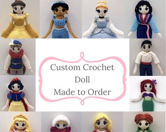 Custom Crochet Doll- Made to Order Dress-up Doll