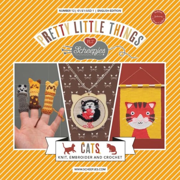 Pretty Little Things- No.12 Cats / Scheepjes Brand / Crafts Booklet / Knit, Embroider, & Crochet