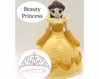 Beauty Princess- Crochet PDF Pattern / Crochet Dress-up Doll