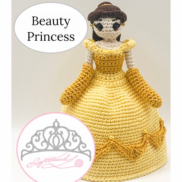 Beauty Princess- Crochet PDF Pattern / Crochet Dress-up Doll