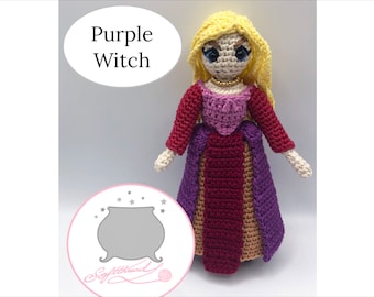 Purple Witch- Crochet PDF Pattern / Crochet Dress-up Doll