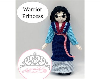 Warrior Princess- Crochet PDF Pattern / Crochet Dress-up Doll
