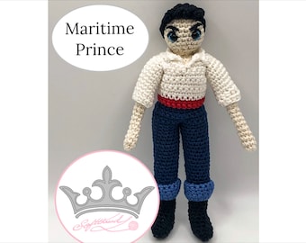Maritime Prince- Crochet PDF Pattern / Crochet Dress-up Doll