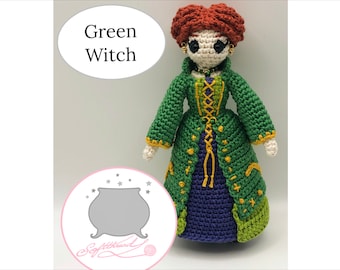 Green Witch- Crochet PDF Pattern / Crochet Dress-up Doll
