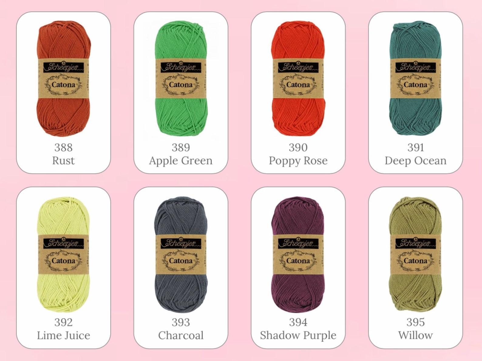 Catona 50g Yarn Color Codes 074-395 / Scheepjes Brand - Etsy