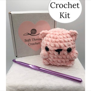 Soft Bear Plush- Crochet DIY Kit / Multiple Colors / Keychain Option Available