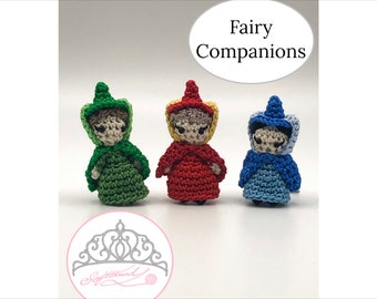 Fairy Companions- Crochet PDF Pattern / Micro Crochet Miniature