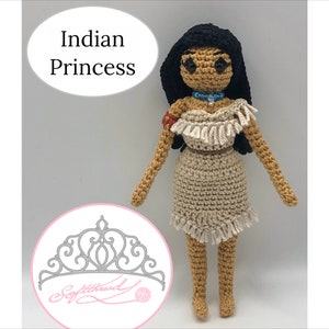 Indian Princess- Crochet PDF Pattern / Crochet Dress-up Doll
