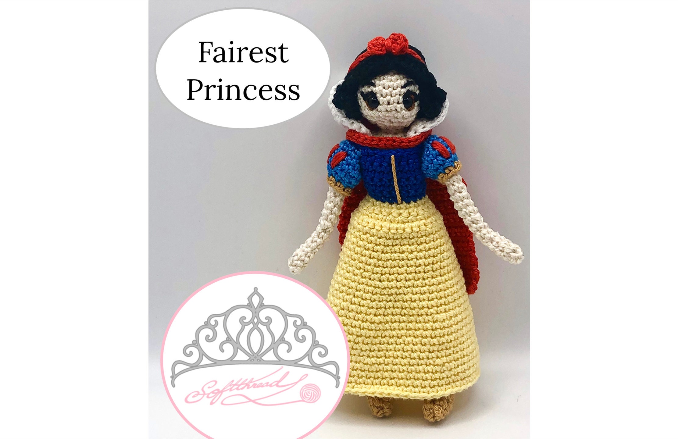 30 Snow White Dress Patterns To Crochet For Babies, Dolls, And Bridal Looks 22 Fairest Princess Dress-Up Doll Pattern