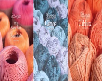 Scheepjes Color Sample Cards- Maxi Sweet Treat & Sugar Rush, Catona, Cahlista / Scheepjes Brand
