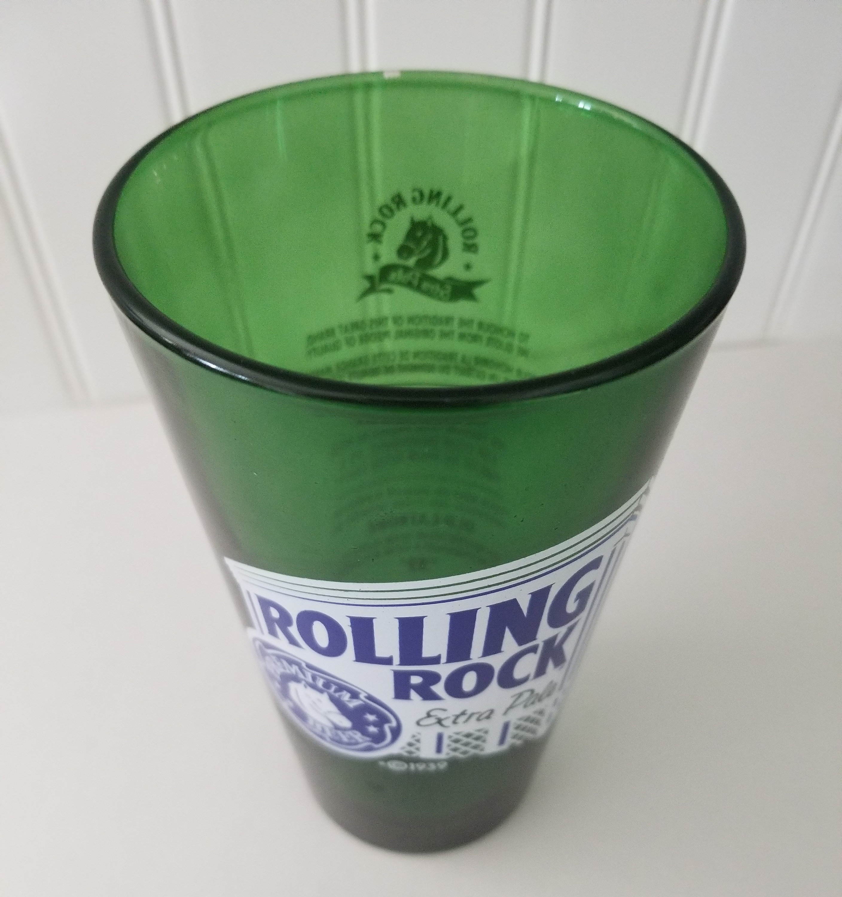 The Iconic Rolling Rock Beer Glass Large Green Beer Glass Etsy UK