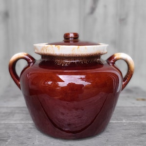 vintage McCoy Pottery #342 pot de haricots/pot à biscuits - années 50 | Glaçage goutte à goutte classique | Excellente condition vintage