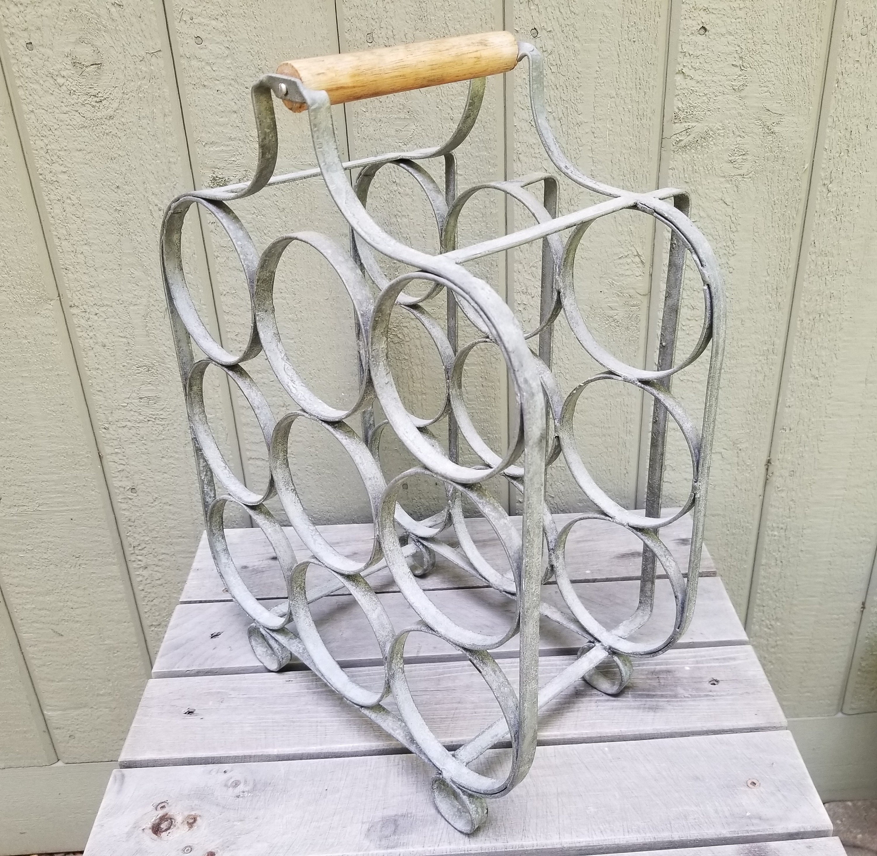 Fabulous Rustic Farmhouse Style Galvanized Metal Wine Rack Etsy Hong Kong