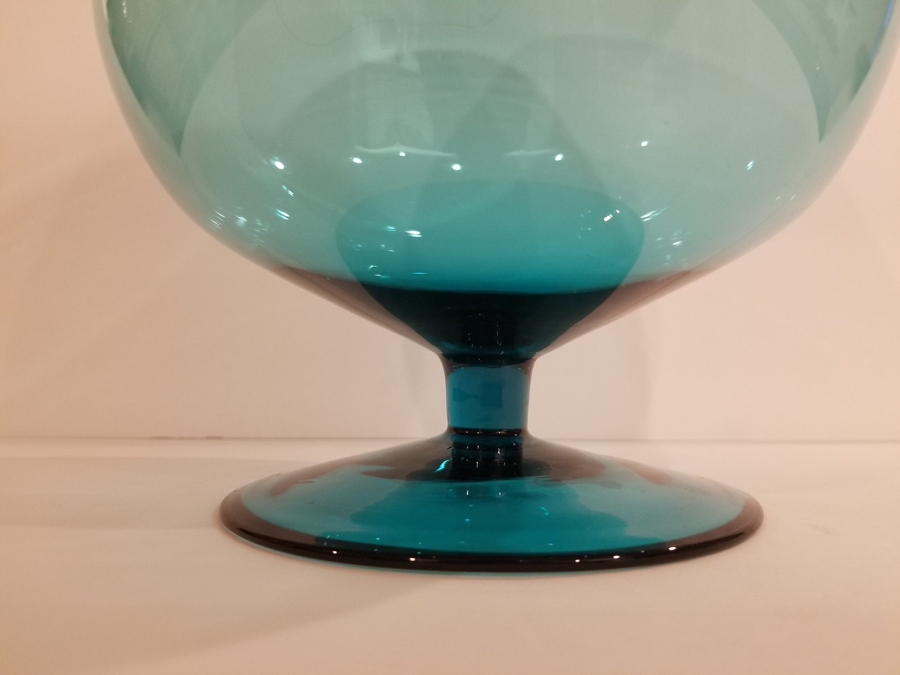 Large Aqua / Turquoise Blue Glass Brandy Snifter Centerpiece Etsy