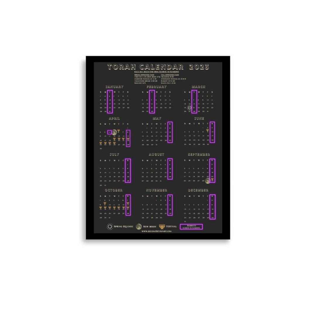 Torah Calendar Poster - Etsy