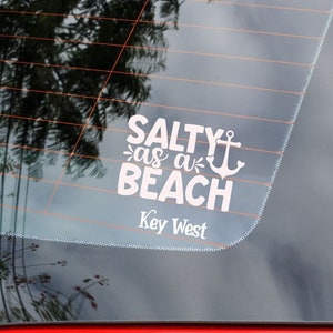 Key West Salty as a Beach Vinyl Decal | Love Florida Beaches Sticker | The Florida Keys Gifts | Beach Scene Anchor Decal Sticker