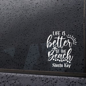 Life is Better at the Beach Starfish Vinyl 4.5&quot; x 5.5&quot; Decal | Personalize w/Beach Name | Car Truck Window Decal | Laptop/Bottle Sticker