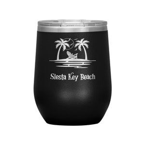 Siesta Key Beach Tumbler / White Sandy Beach Siesta / Wedding Gift / Sarasota Gift / Suncoast Beaches Available in Different Colors