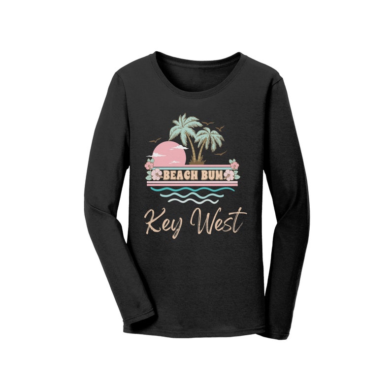 Key West Beach Bum Vintage Look Long Sleeve Bella Shirt Etsy