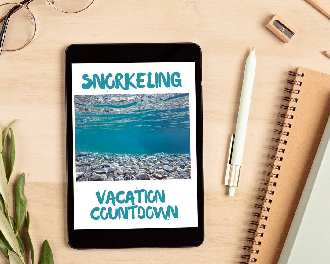 Snorkeling Vacation Countdown 15 Day Printable Calendar Instant