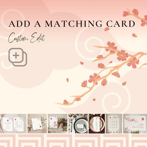 Aggiungi una carta abbinata / Collezione di matrimoni cinesi / Servizio personalizzato