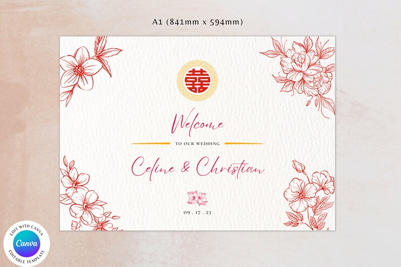 Chinese Wedding Sign Template Tea Ceremony Sign Etsy