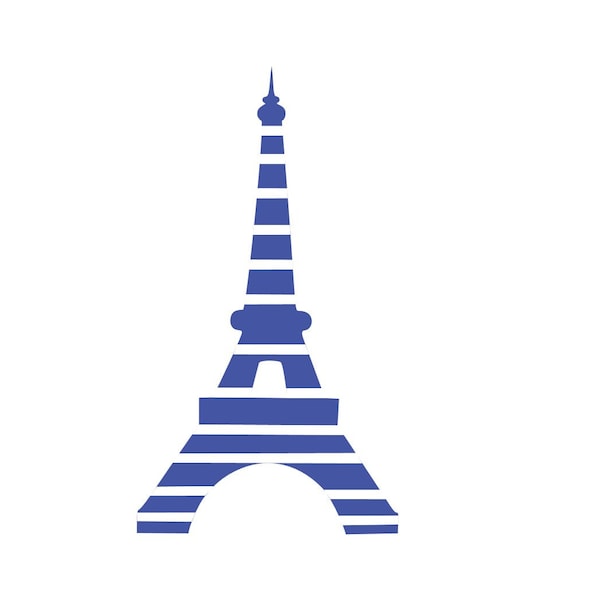 Tour Eiffel à rayures en flex thermocollant ou vinyle autocollant