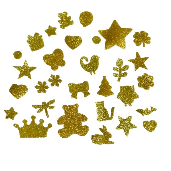 Lot de 26 motifs flex appliqué thermocollant glitter , paillettes, Série limitée.