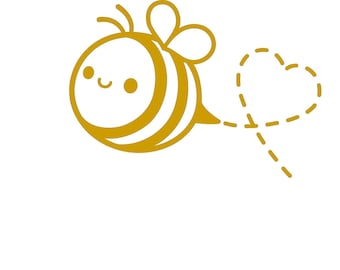 Little bee heart flex iron-on