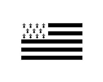 Breton flag, Gwen-ha-Du, Brittany, fusible flex, sticker, vinyl sticker