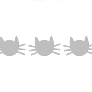 Set of 3 "little cat head", little cat, cat head, childish pattern, child customization flex iron-on or self-adhesive vinyl