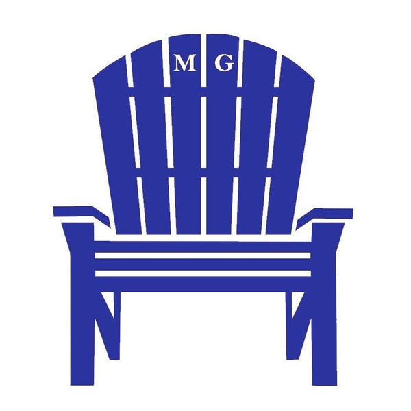 Fauteuil Adirondack, fauteuil personnalisé, initiales, Adirondack, fauteuil de jardin, fauteuil,  flex thermocollant, vinyle autocollant