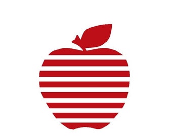 Striped apple, fruit, apple, fusible flex, sticker, vinyl sticker