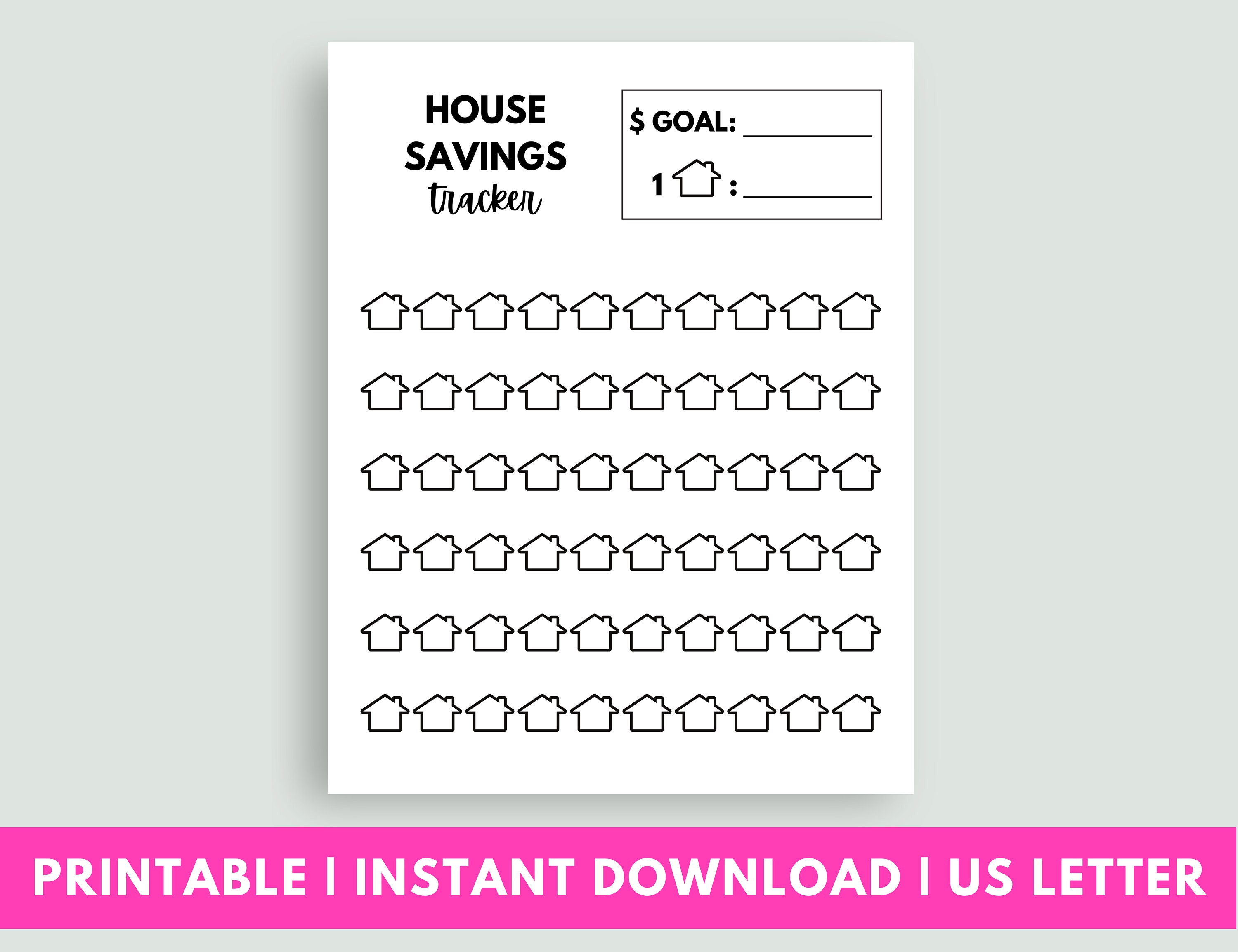 House Savings Tracker Printable Home Savings Tracker Etsy Australia