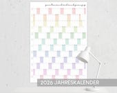 Jahreskalender 2026 (deutsch): Hochformat Poster (PDF & JPG)
