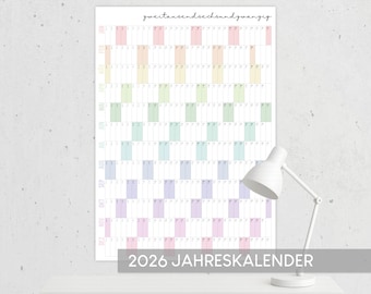 2026 Wall Calendar (German): Portrait Poster (PDF & JPG)