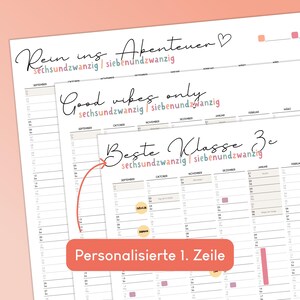 Calendario escolar personalizado 2026/27 con días festivos y pegatinas coloridas – Calendario de pared grande con días festivos, vacaciones y pegatinas imagen 2