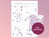 Geburtstagskalender - “Celebrate good times!” - mit bunten Stickern - DinA2 Poster Hochformat