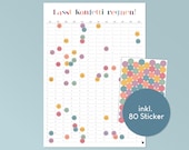 Geburtstagskalender “Lasst Konfetti regnen!” - mit bunten Stickern - DinA2 Poster Hochformat