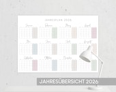 Jahreskalender 2026 (deutsch): Querformat Poster (PDF & JPG)