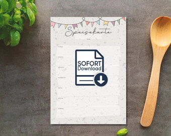 Plan de comidas semanal - Producto digital - Descarga instantánea - Formato vertical