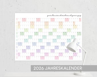 2026 Wall Calendar (German): Landscape Poster (PDF & JPG)