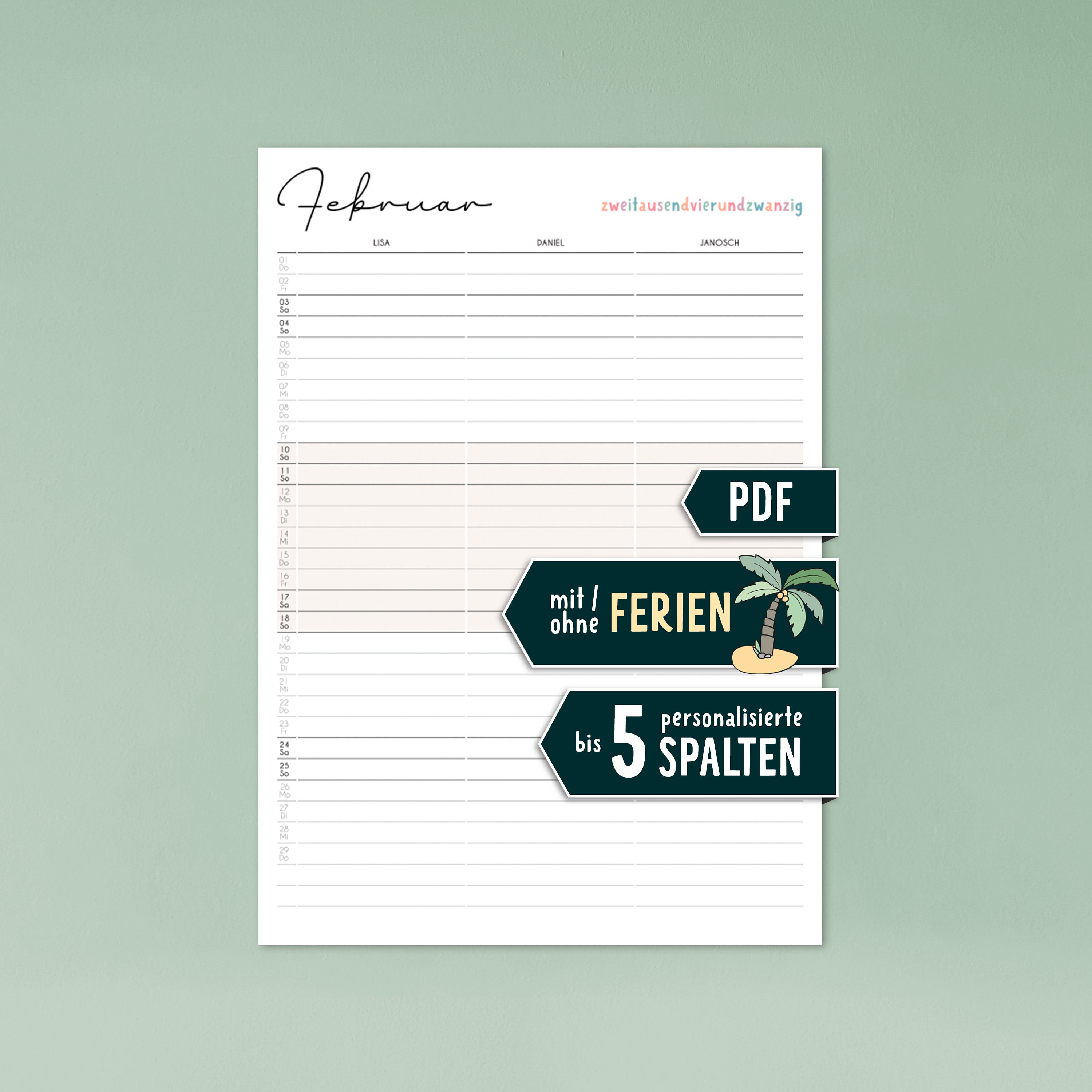 PRINTABLE Set of 3 Double Column Lined Paper 11x17 Pages Wide