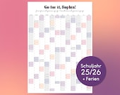 Personalisierter Kalender Schuljahr 2025/26 mit Schulferien - großer Schuljahreskalender mit Ferien und Feiertagen - Wandkalender